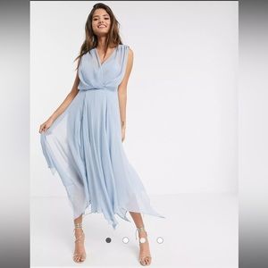 ASOS DESIGN wrap bodice midi dress with drape back